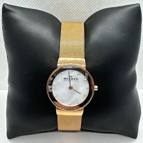 Skagen Freja 358SRRD Women Rose-Tone Steel Mesh Analog Dial Quartz Watch JNA581 main image 4